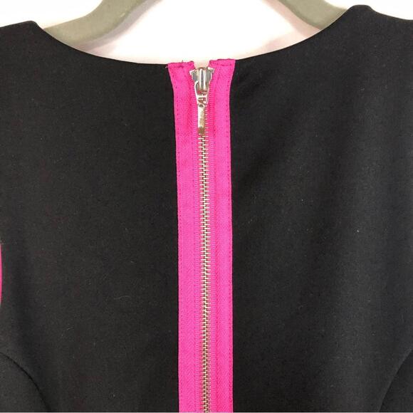 L❤️Amour Nanette Lepore Women’s Black Dress Sleeveless Hot Pink Accent - Picture 4 of 9